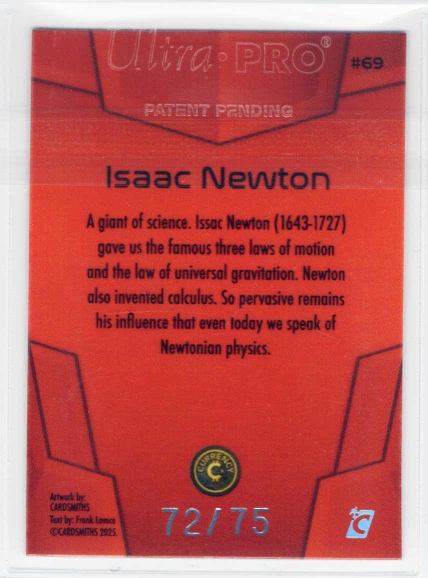 Cardsmiths Space – Galactic Edition – Isaac Newton #69 – Garnet 72/75