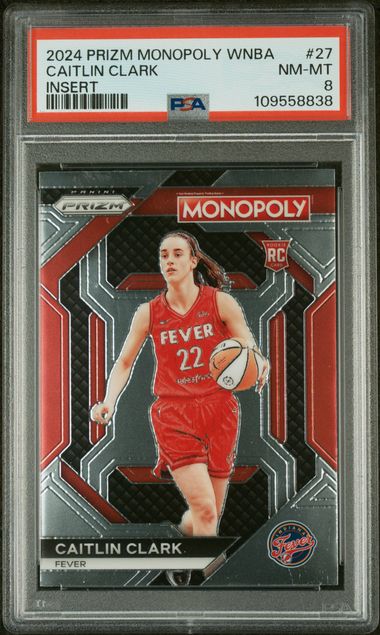 2024 Prizm Monopoly WNBA – Caitlin Clark #27 – Rookie Insert – PSA 8