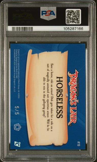 Horseless #19 - Dragon's Lair Series 1 - Sapphire Gem 5/5 - PSA 9