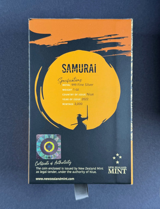 2022 Niue Samurai – 1 oz .999 Fine Silver Chibi Coin – New Zealand Mint