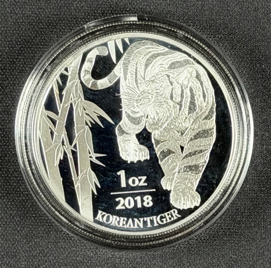 2018 Republic of Korea Korean Tiger – 1 oz .999 Fine Silver