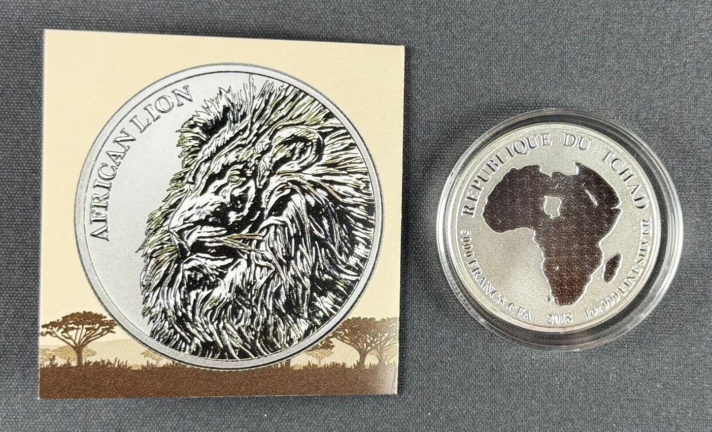 2018 Republic of Chad African Lion – 1 oz .999 Fine Silver BU