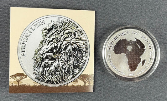 2018 Republic of Chad African Lion – 1 oz .999 Fine Silver BU
