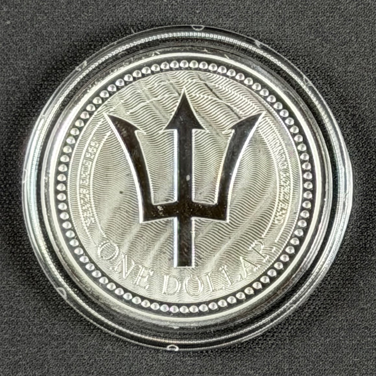 2017 Barbados Trident – 1 oz .999 Fine Silver – $1 Dollar – Scottsdale Mint