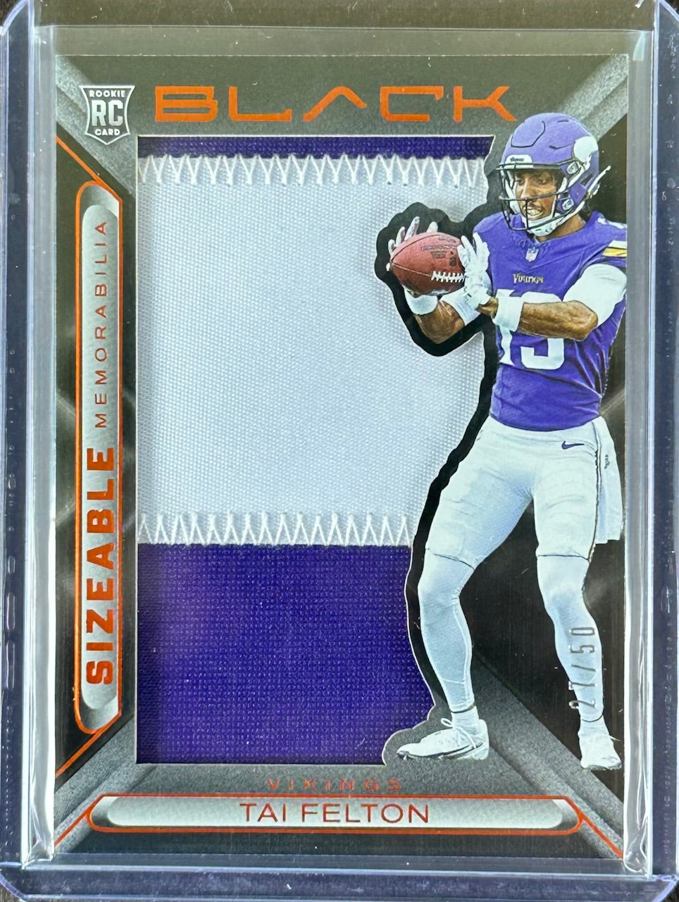 2025 Panini Black – Tai Felton #SIZ-TAF – Sizeable Rookie Patch 27/50