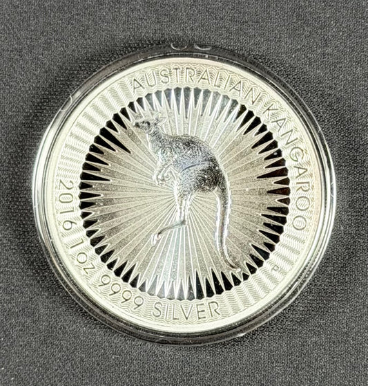 2016 Australian Kangaroo – 1 oz .9999 Fine Silver – Perth Mint – $1