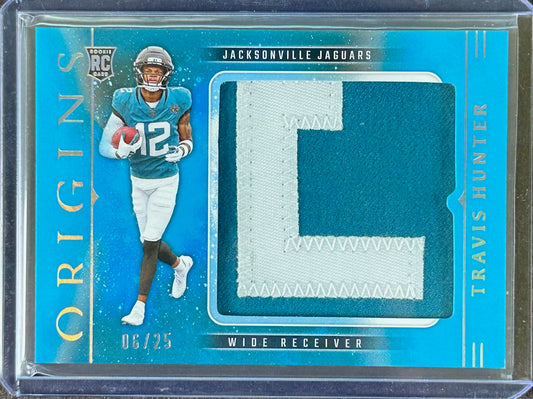 2025 Panini Origins – Travis Hunter #RJY-THR – Rookie Jumbo Patch 06/25