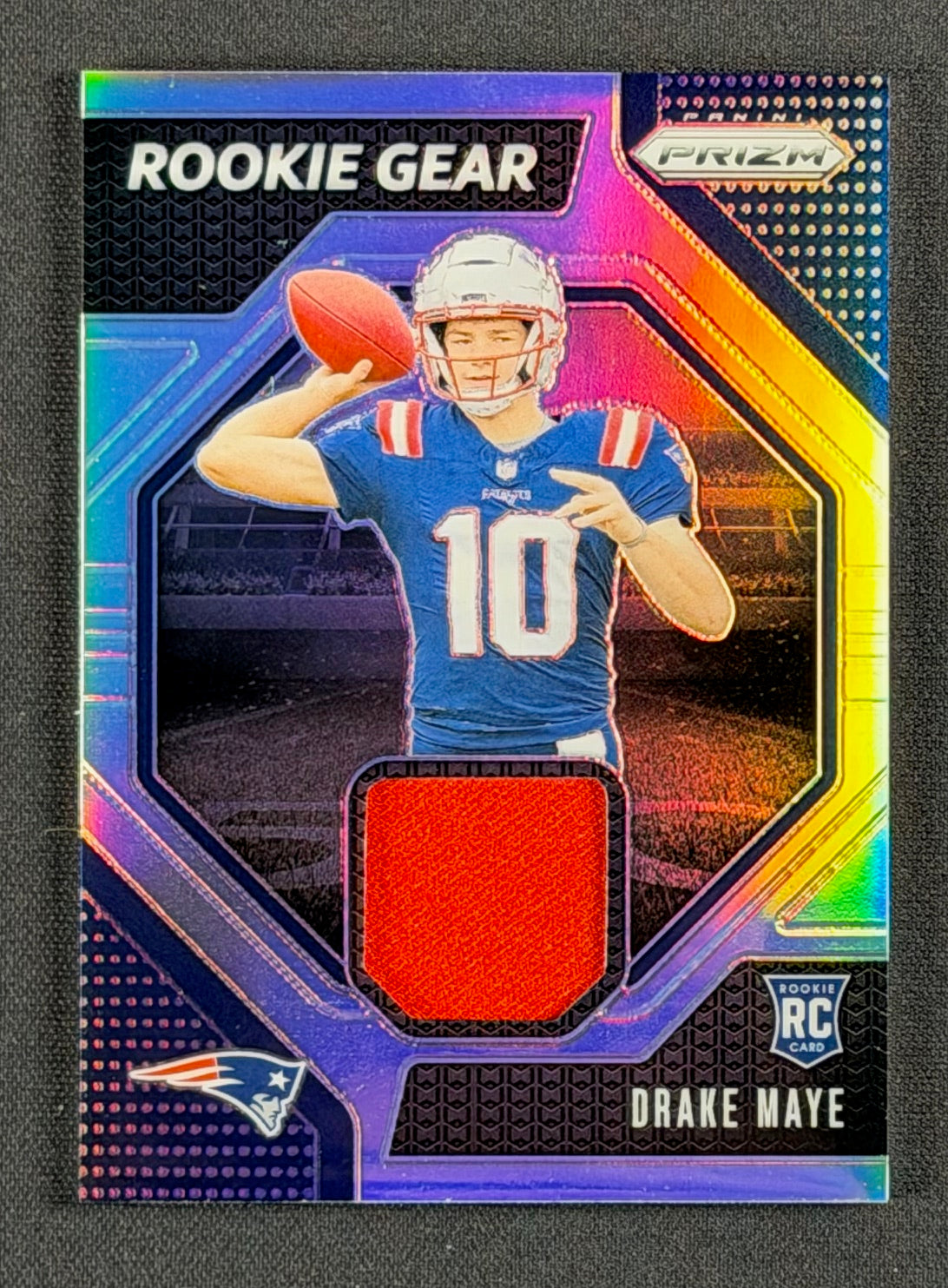 2024 Panini Prizm Football – Drake Maye Rookie Gear Patch RC – New England Patriots
