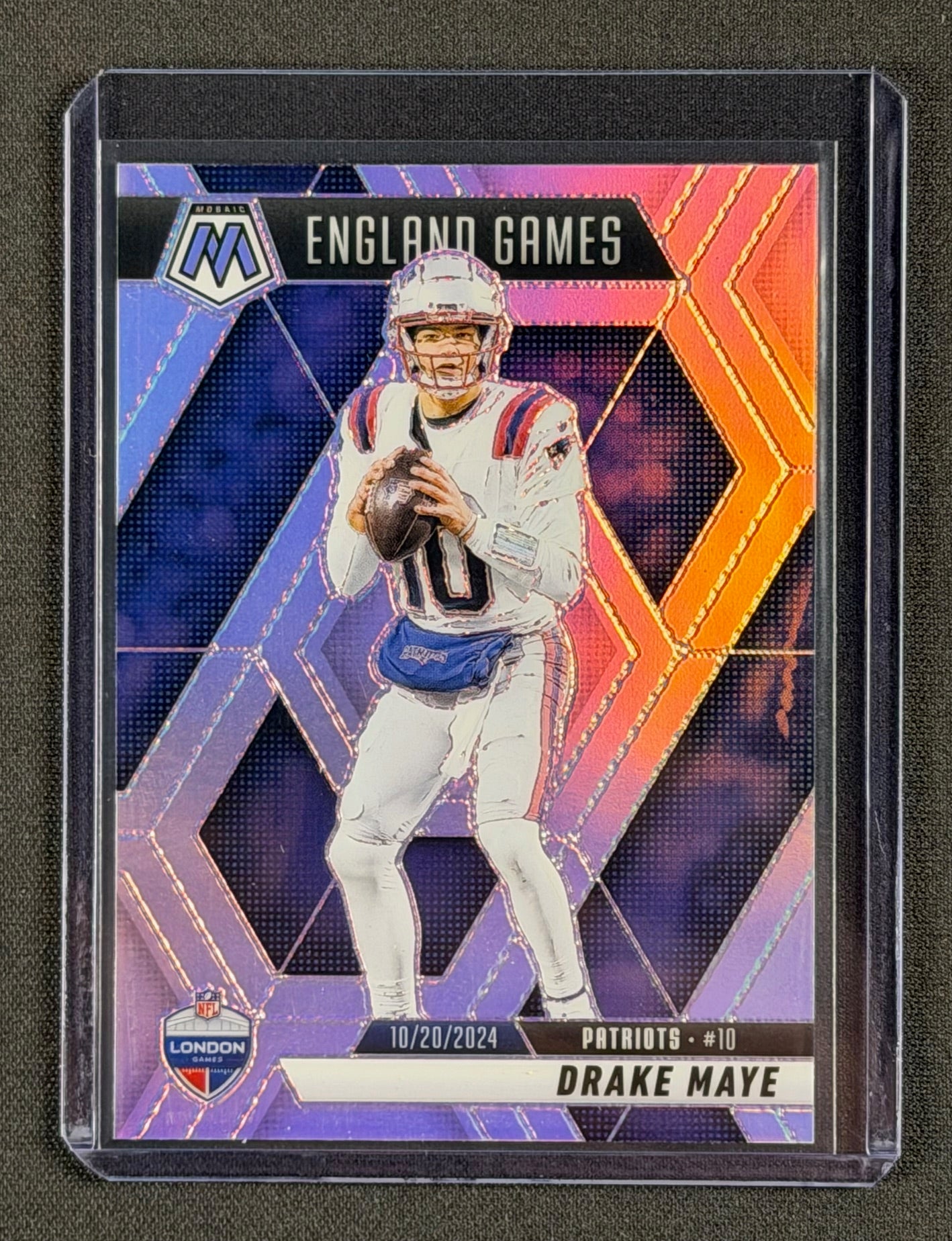 2025 Panini Mosaic – England Games Drake Maye #258 – International Games Prizm