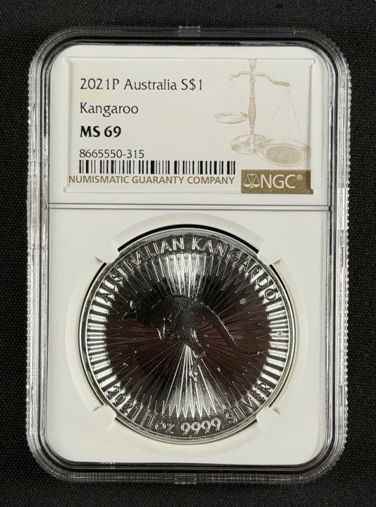 2021-P Australia Kangaroo $1 – 1 oz Silver – NGC MS 69