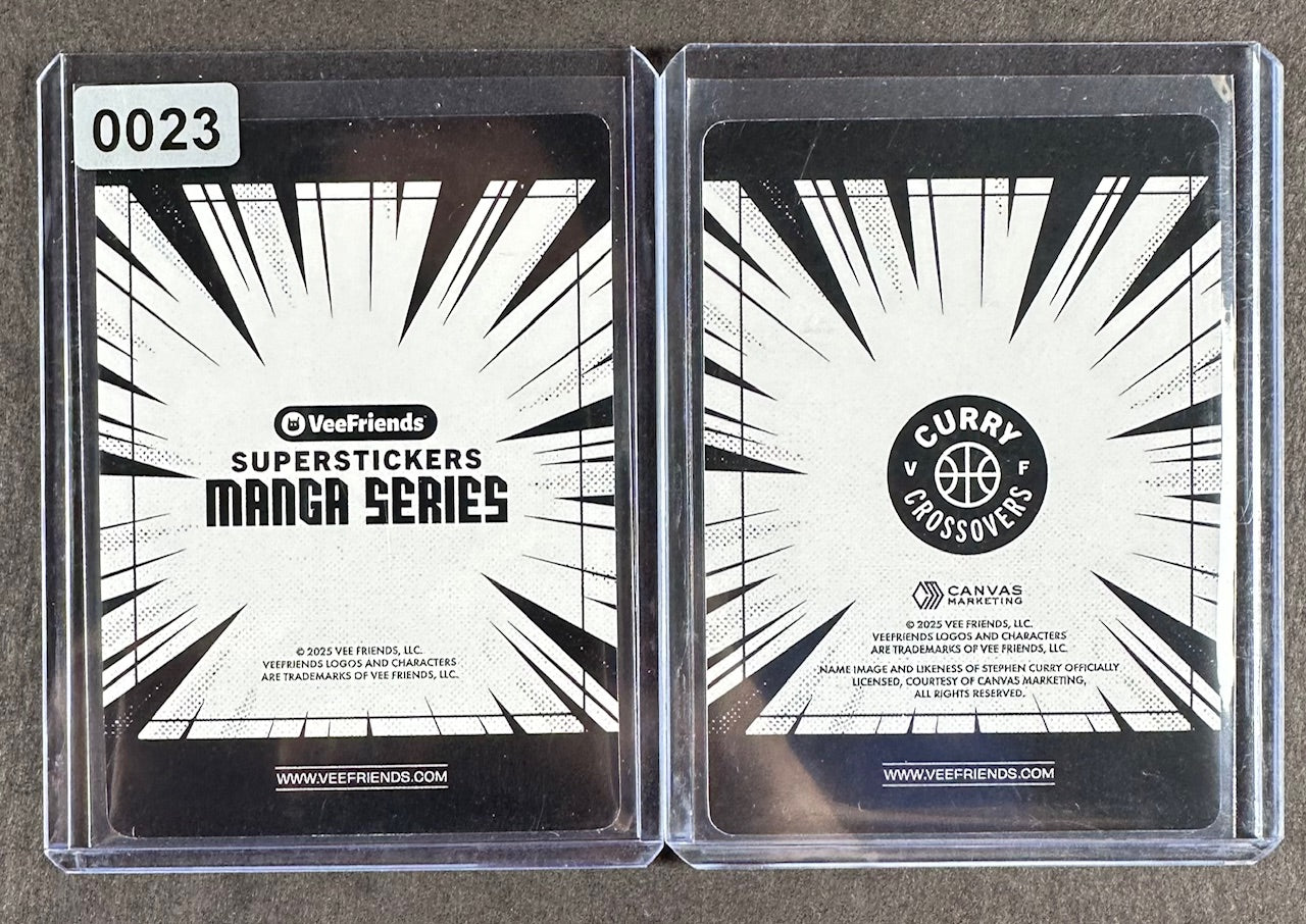 VeeFriends Super Stickers – Driven Dragon 2-Card Bundle – Manga Clouds /399 + Curry Crossover