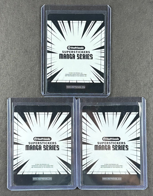 VeeFriends Super Stickers – Boisterous Beaver 3-Card Bundle – Purple Splash /55 + Green Splash /99 + Orange Splash /199