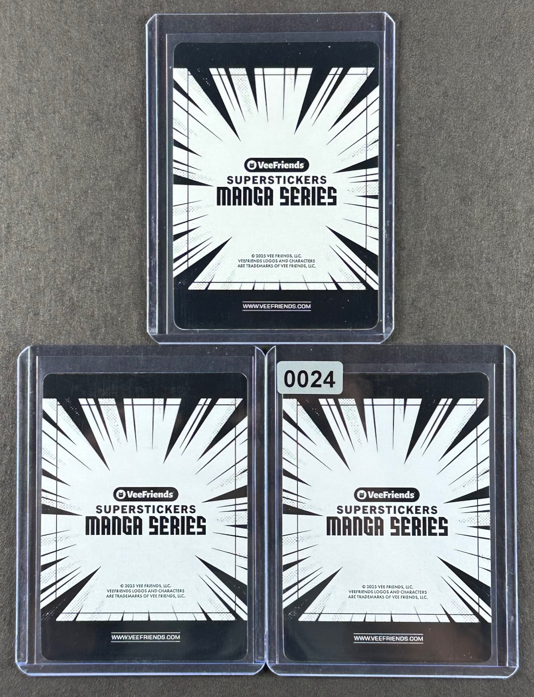 VeeFriends Super Stickers – Tenacious Turkey 3-Card Bundle – Green Splash /99 + Blue Splash /299 + Manga Clouds /399