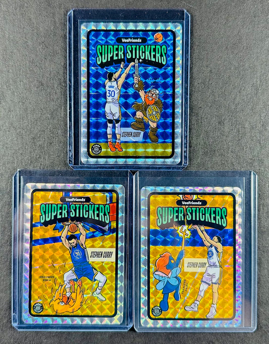 VeeFriends Super Stickers - Curry Crossovers – 3-Card Bundle – Versatile Viking + Decisive Duck + Fearless Fairy