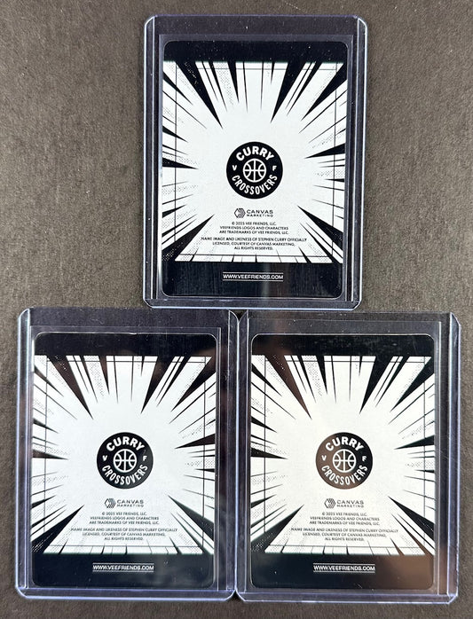 VeeFriends Super Stickers – Curry Crossovers 3-Card Bundle – Adventurous Astronaut + Decisive Duck + Flex'n Fox