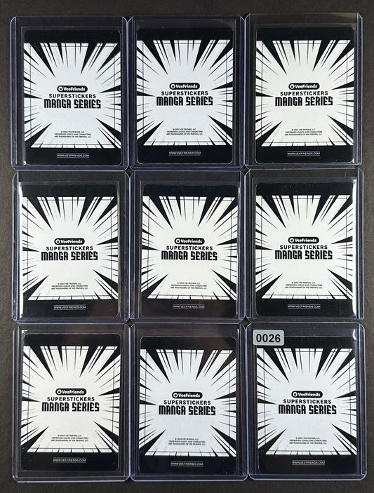 VeeFriends Super Stickers – 9-Card Manga Cloud Bundle – Determined Dolphin + Happy Hermit Crab + Fly Firefly + Big Game Bandicoot + Flex’n Fox + Focused Falcon + Hype Horse + Dialed In Dog + Tenacious Turkey