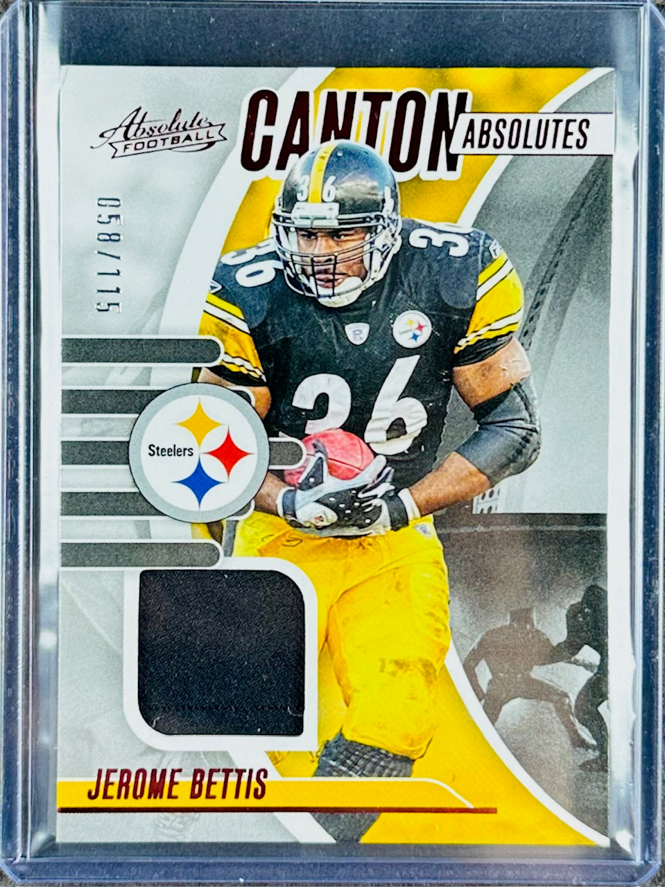 2025 Panini Absolute – Jerome Bettis – Canton Absolutes #CA-JB – Patch – 058/115 – Steelers – Hall of Fame