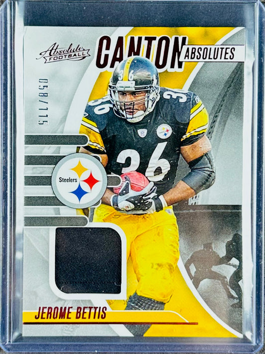 2025 Panini Absolute – Jerome Bettis – Canton Absolutes #CA-JB – Patch – 058/115 – Steelers – Hall of Fame