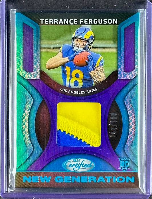 2025 Panini Certified – Terrance Ferguson – New Generation #NGJ-TFN – Patch – 172/199 – Rams – Rookie