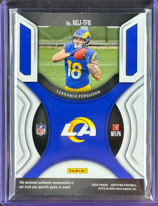 2025 Panini Certified – Terrance Ferguson – New Generation #NGJ-TFN – Patch – 172/199 – Rams – Rookie