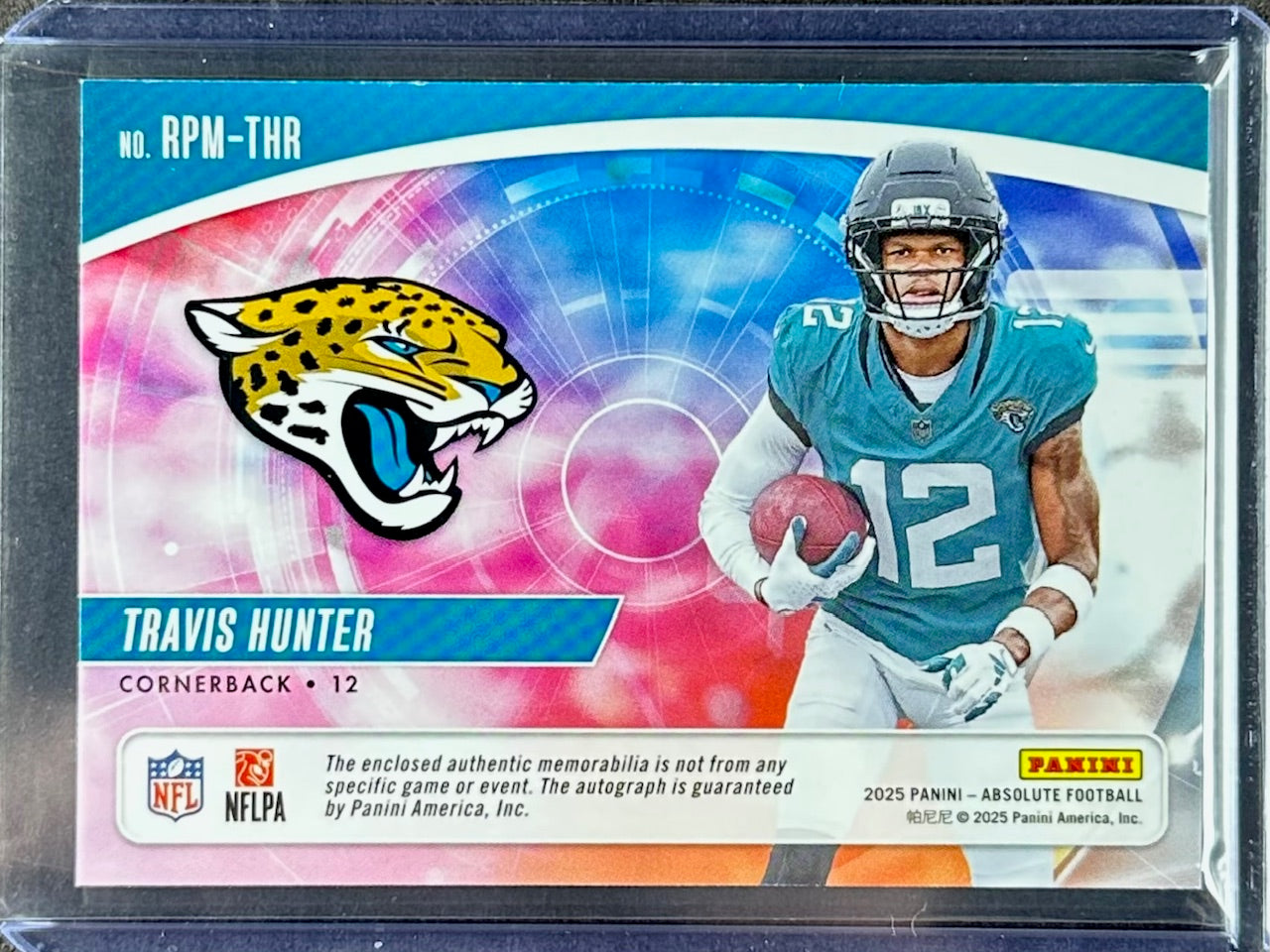 2025 Panini Absolute – Travis Hunter – Rookie Premiere Materials Auto #RPM-THR – Triple Patch – 204/399 – Jaguars – Rookie