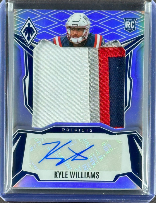 2025 Panini Phoenix – Kyle Williams – Rookie Patch Auto #RPS-KWS – Tri-Color Patch – 067/149 – Patriots – Rookie