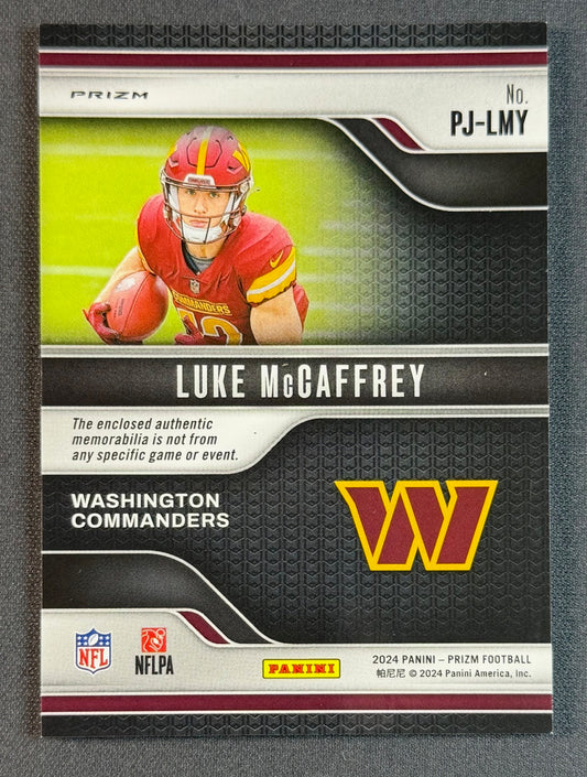 2024 Panini Prizm Luke McCaffrey RC Premier Jerseys Pink Prizm Patch Washington Commanders