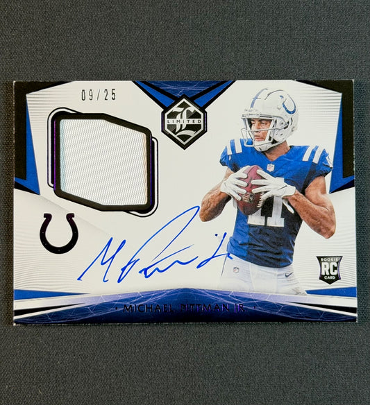 2020 Panini Limited Michael Pittman Jr. RPA Auto /25 Rookie Patch Autograph RC #122