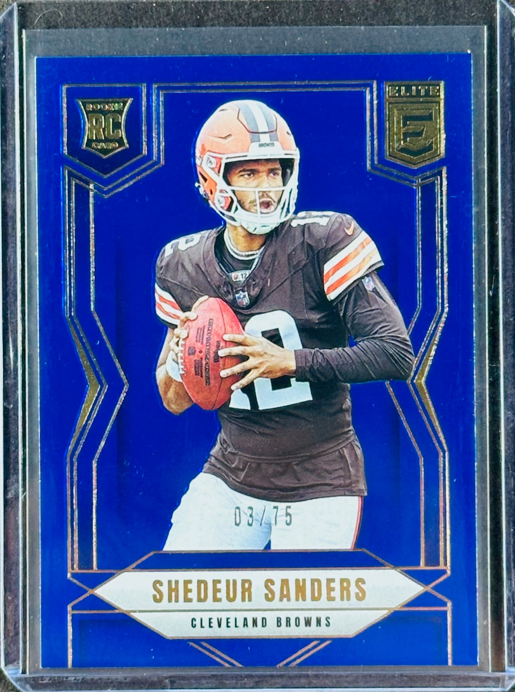2025 Donruss Elite – Shedeur Sanders #112 – Blue 03/75 – Rookie – Cleveland Browns