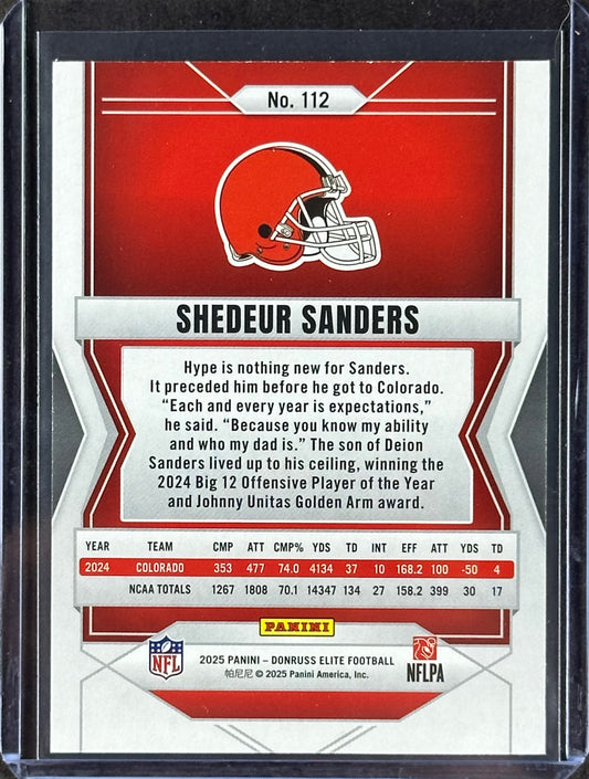 2025 Donruss Elite – Shedeur Sanders #112 – Blue 03/75 – Rookie – Cleveland Browns