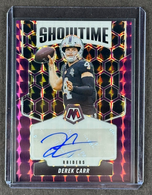 2025 Panini Mosaic – Derek Carr – Showtime Autograph – Prizm 04/49