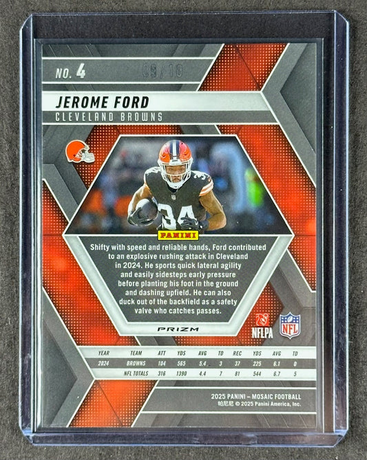 2025 Panini Mosaic – Jerome Ford #4 – Gold Mosaic 09/10