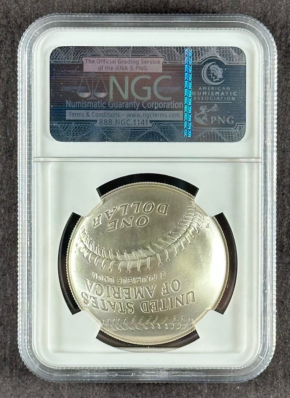 2014-P Baseball Hall of Fame Silver Dollar – NGC MS69 – New York Yankees Label