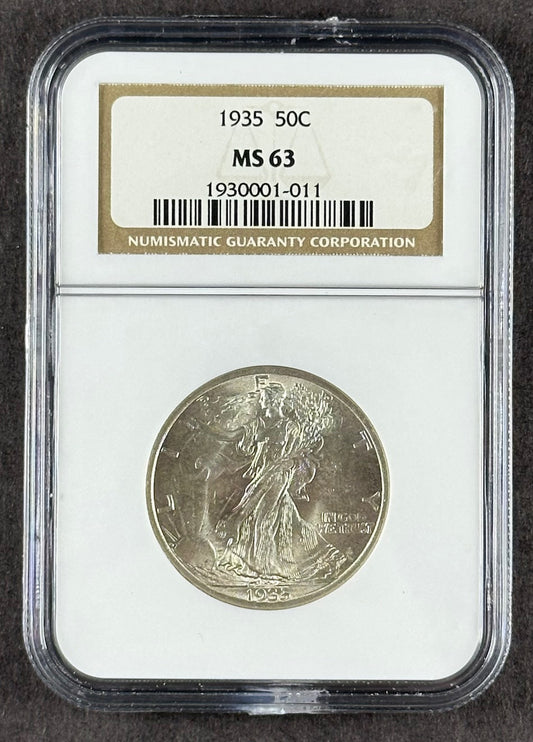1935 Walking Liberty Half Dollar 50¢ – NGC MS63 – U.S. Silver Coin