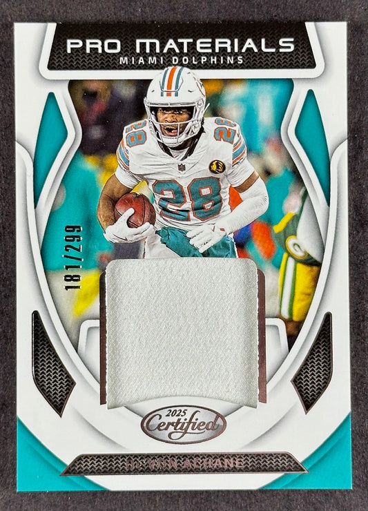 2025 Panini Certified Pro Materials Patch /299 - De’Von Achane (Dolphins)