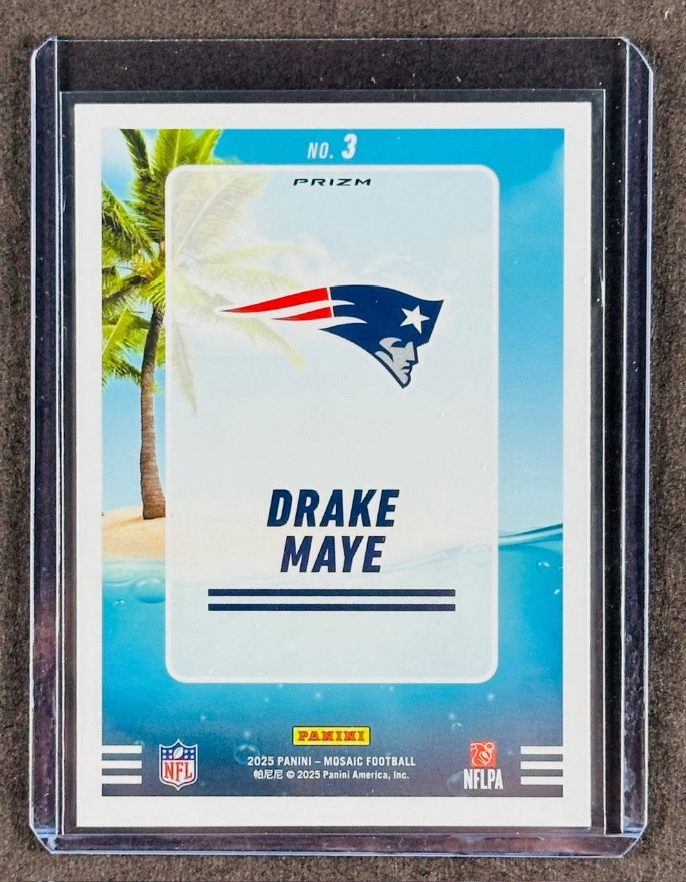 2025 Panini Mosaic Drake Maye Splash! Silver Prizm #3 New England Patriots