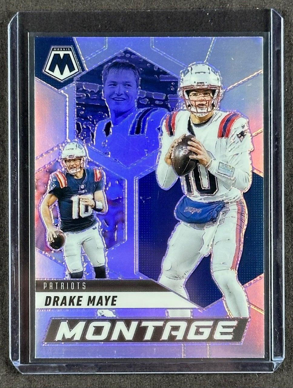 2025 Panini Mosaic Silver Prizm Montage Insert - Drake Maye (Patriots)