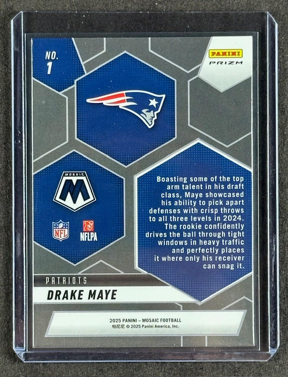 2025 Panini Mosaic Silver Prizm Montage Insert - Drake Maye (Patriots)