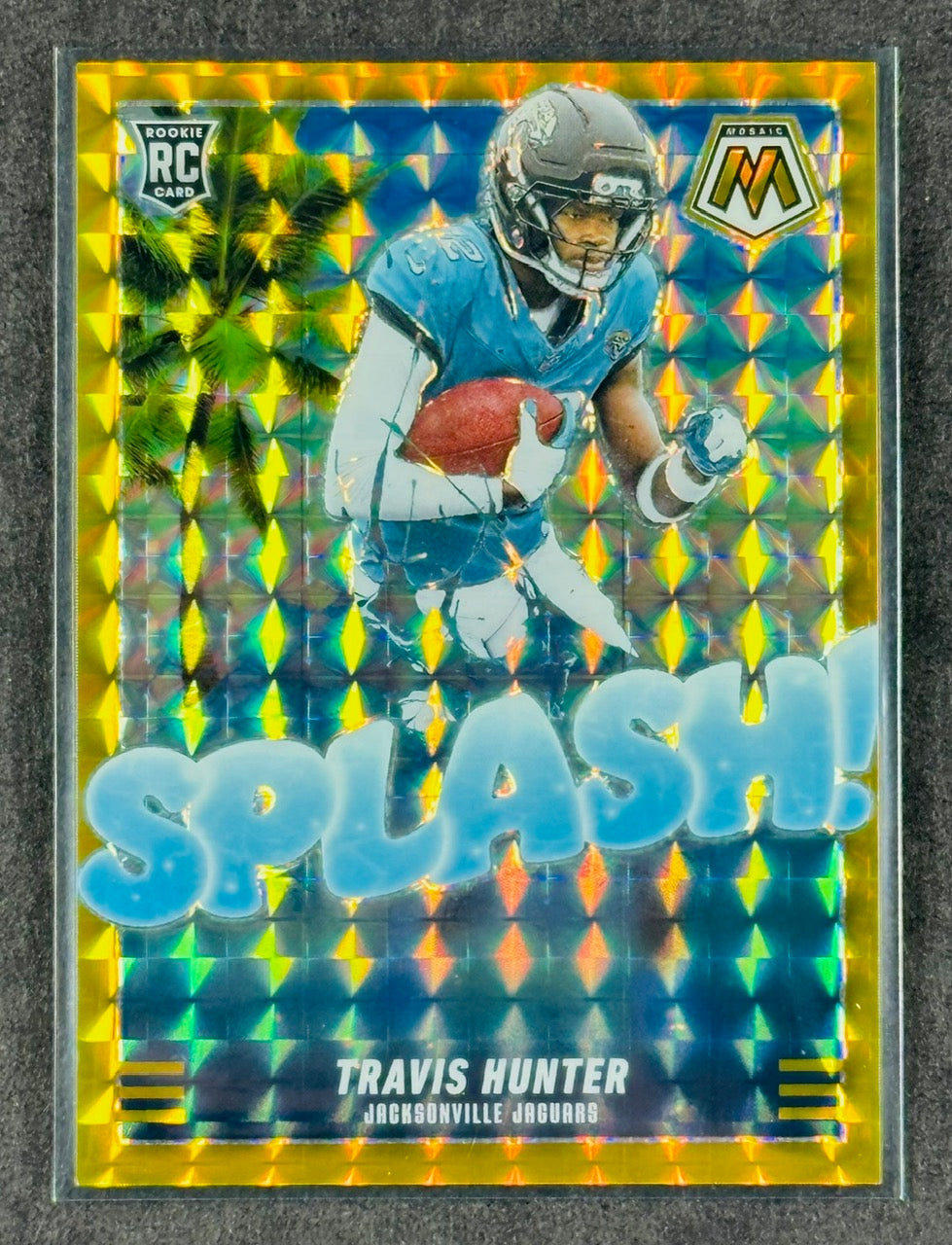 2025 Panini Mosaic Splash! Travis Hunter RC Gold Prizm 09/10 Jaguars 🔥 SSP Rookie