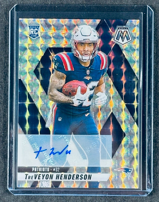 2025 Panini Mosaic TreVeyon Henderson RC Autograph Prizm Patriots Rookie SP