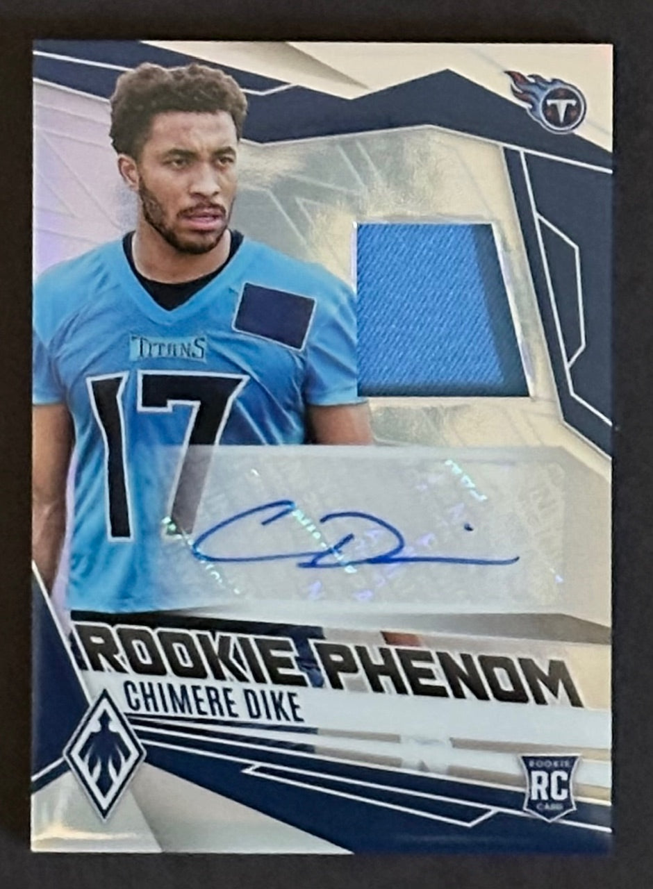 2025 Panini Phoenix Chimere Dike Rookie Phenom Patch Autograph RC /149 Titans
