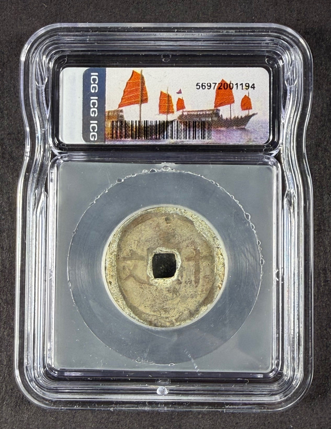 ICG Genuine Vietnam Cash Coin (970–1945) – Ancient Square Hole Coin – Certified Authentic