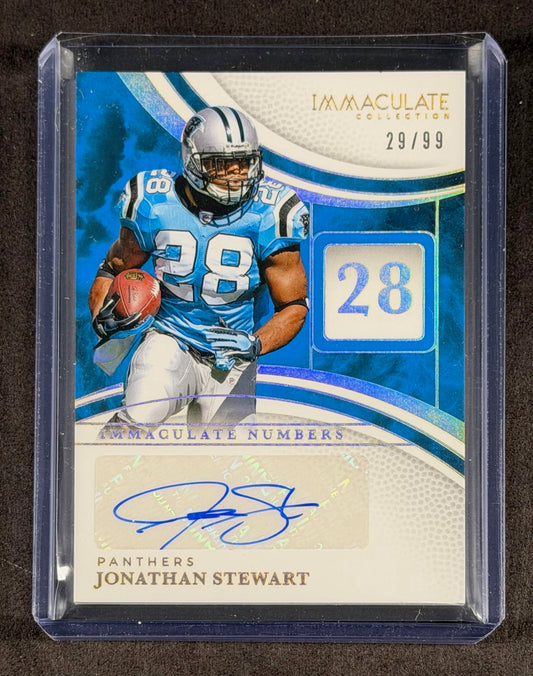2025 Panini Immaculate Jonathan Stewart Immaculate Numbers Auto /99 Panthers