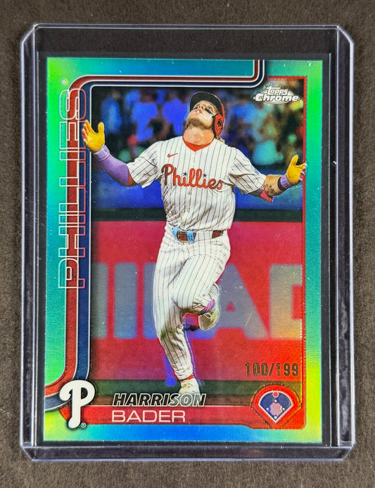 2025 Topps Chrome Harrison Bader Aqua Refractor /199 Phillies