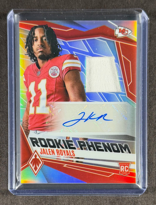 2025 Panini Phoenix Jalen Royals Rookie Phenom Auto Patch RC Chiefs /149