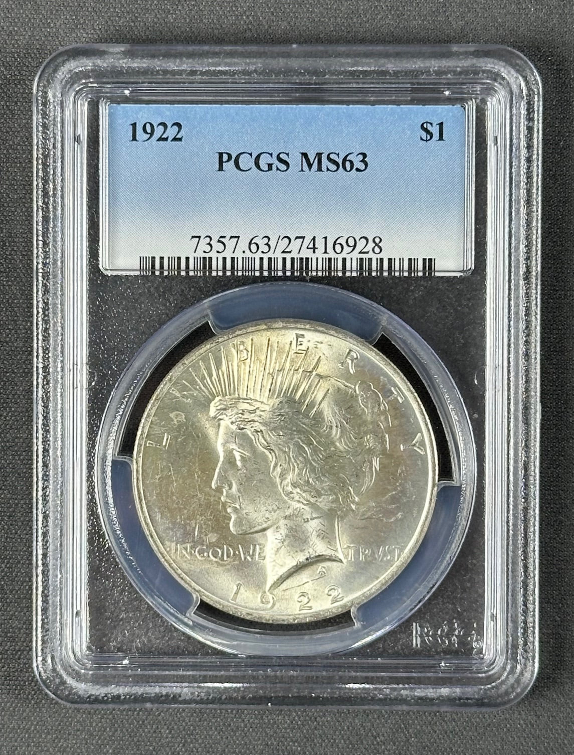 1922 Peace Dollar $1 – PCGS MS63 – U.S. Silver Coin