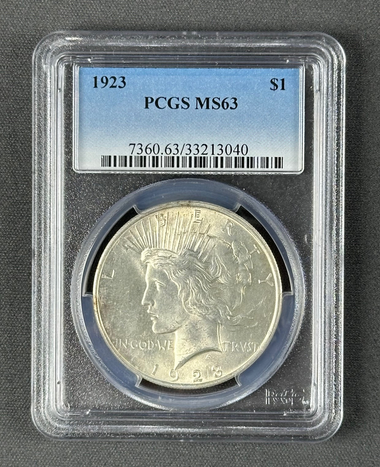1923 Peace Dollar $1 – PCGS MS63 – U.S. Silver Coin