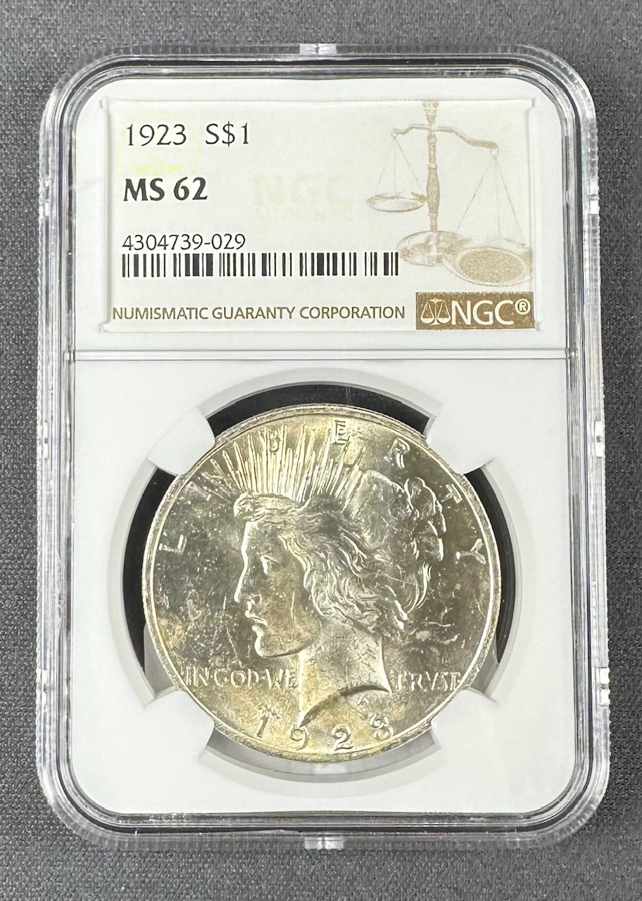 1923 Peace Dollar $1 – NGC MS62 – U.S. Silver Coin