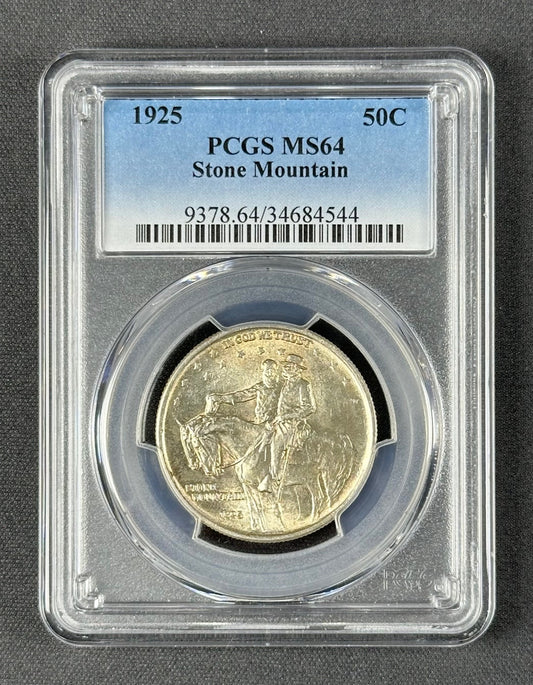 1925 Stone Mountain Memorial Half Dollar 50¢ – PCGS MS64 – U.S. Commemorative Silver Coin