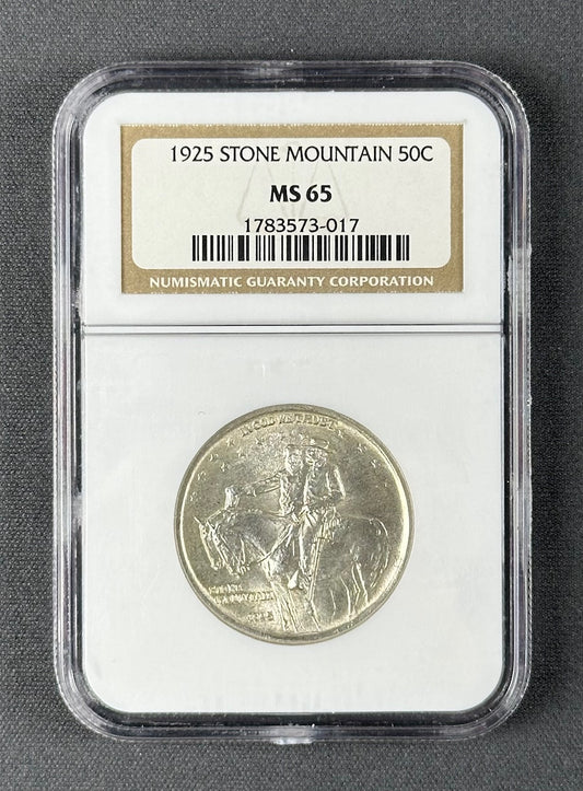1925 Stone Mountain Memorial Half Dollar 50¢ – NGC MS65 – U.S. Silver Commemorative